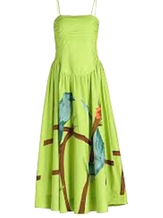 FARM Rio Dresses & Skirts - FARM Rio Green Birds Smocked Maxi Dress